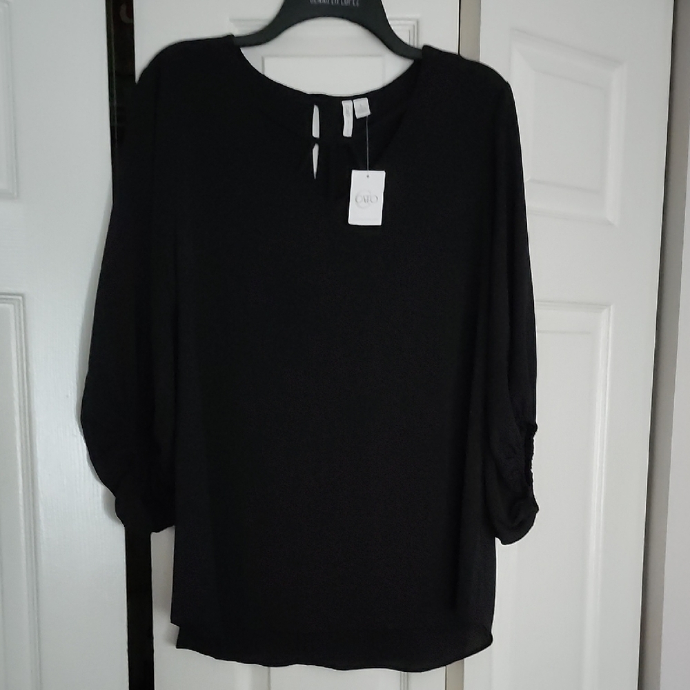 NWT (L) Cato Black Relaxed  Blouse